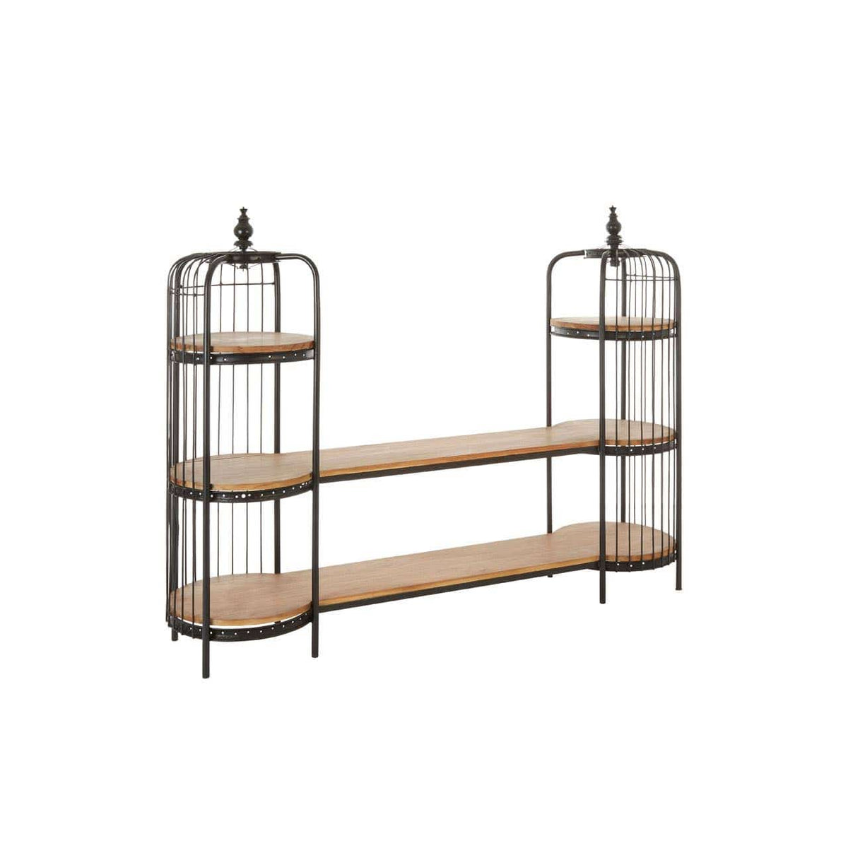 Mantis Long Black Finish Birdcage Shelf Unit.