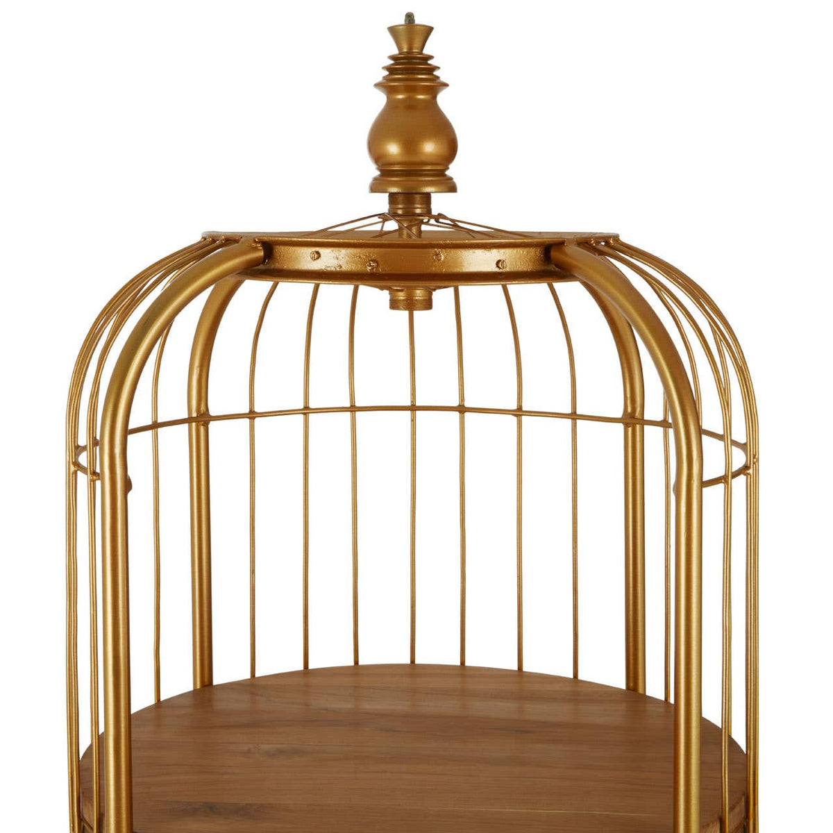 Mantis Medium Gold Finish Birdcage Shelf Unit.