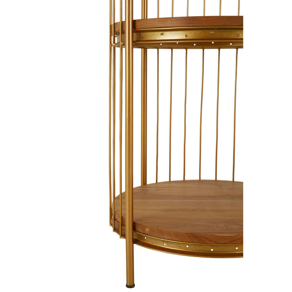 Mantis Medium Gold Finish Birdcage Shelf Unit.