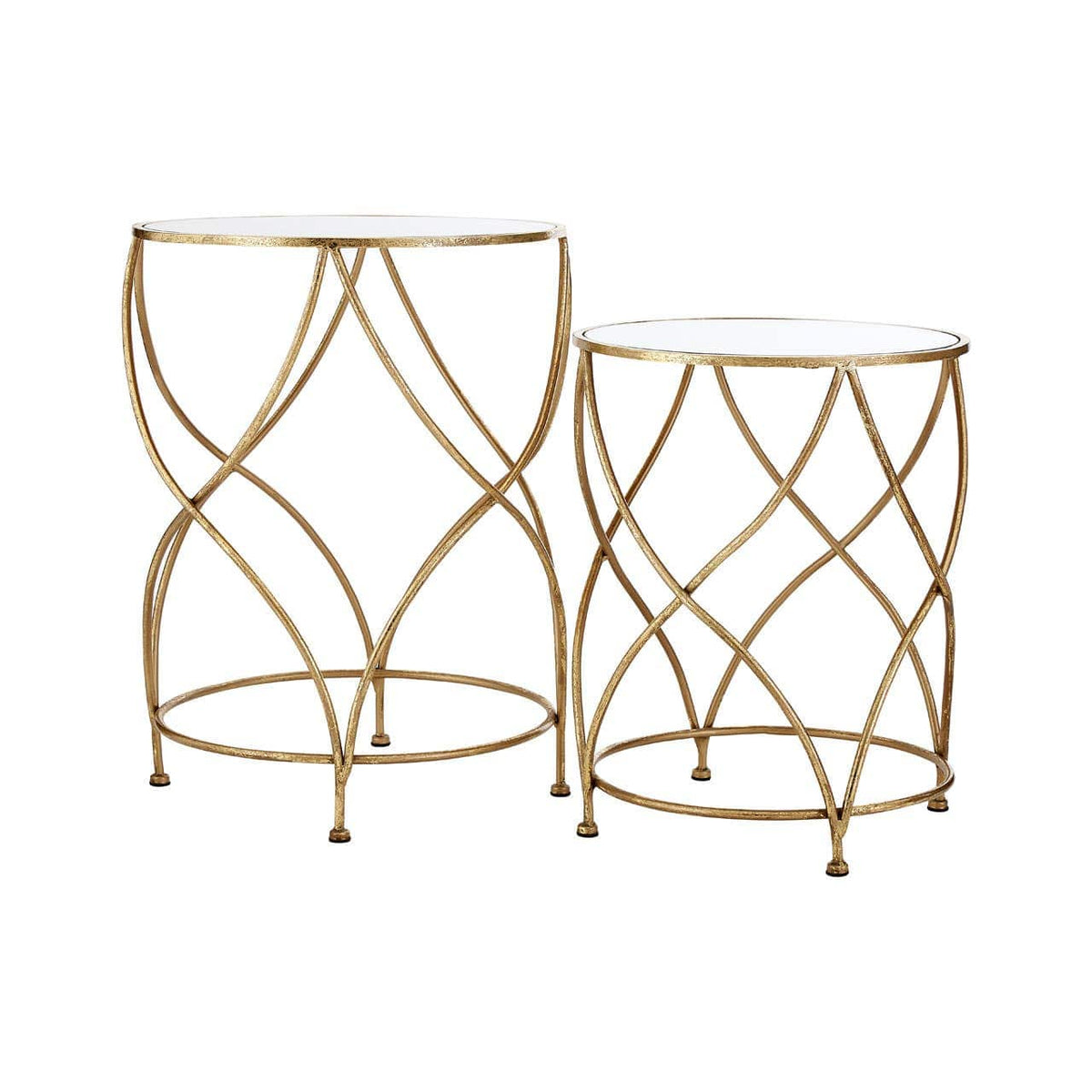 Marcia Mirrored Top Side Tables.