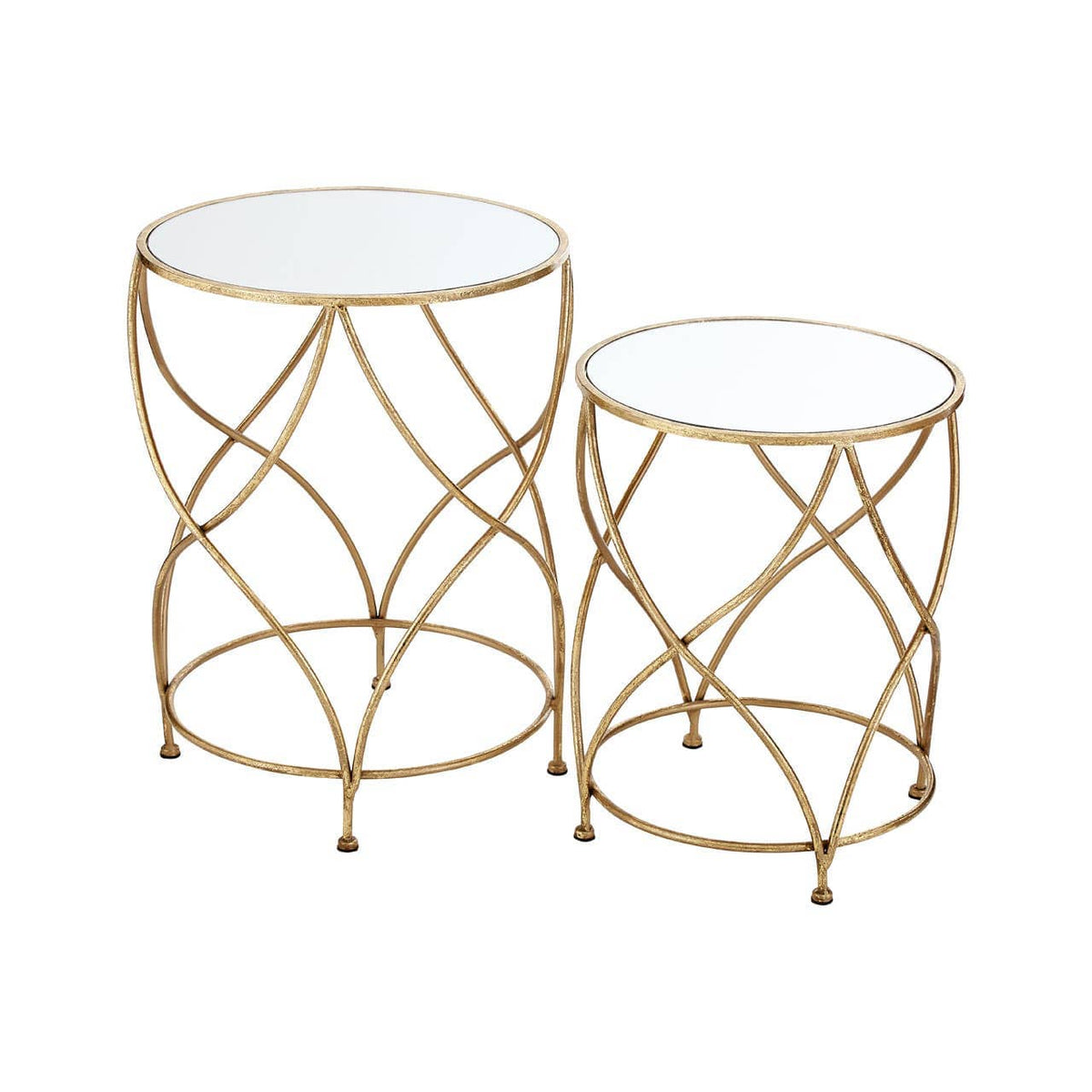 Marcia Mirrored Top Side Tables.