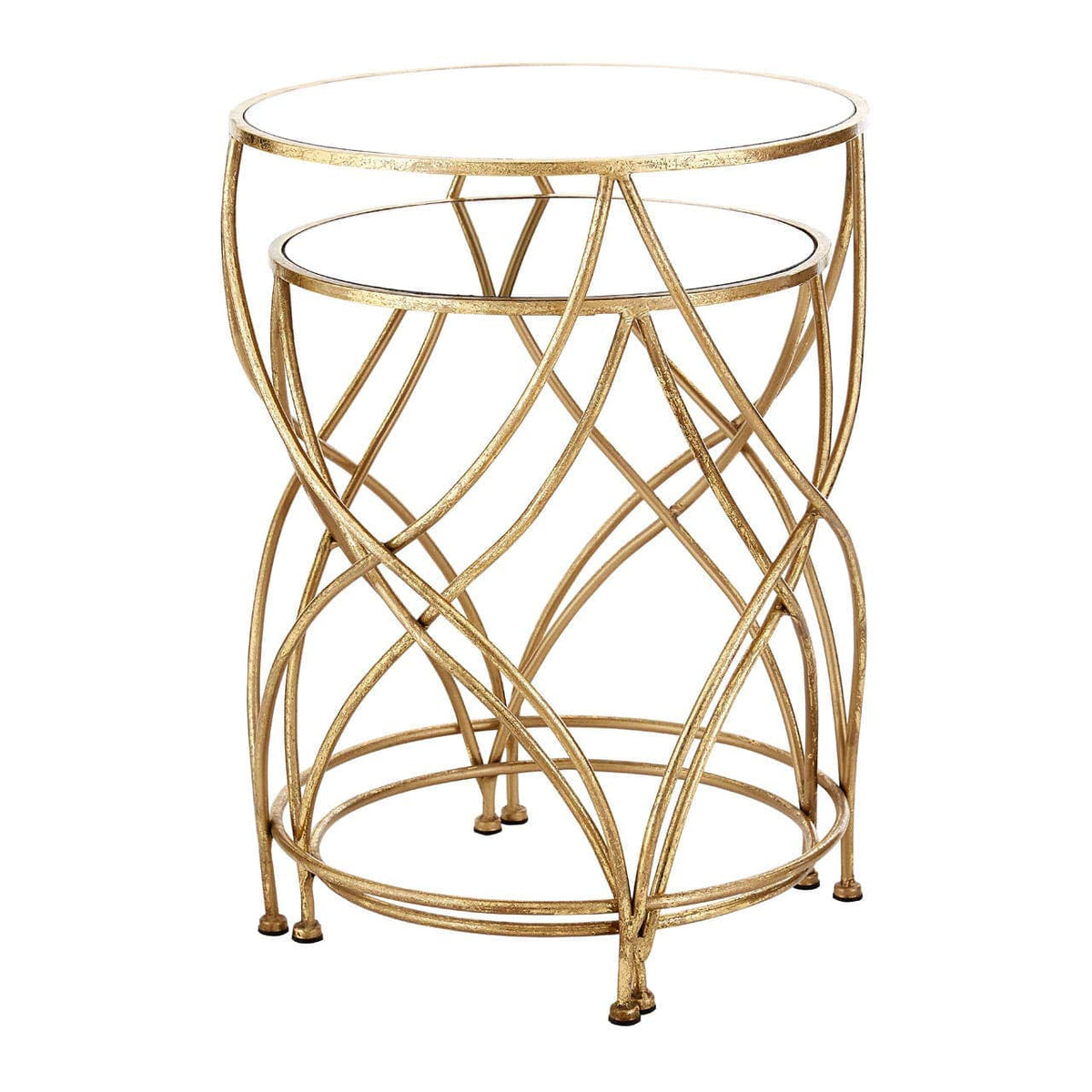 Marcia Mirrored Top Side Tables.
