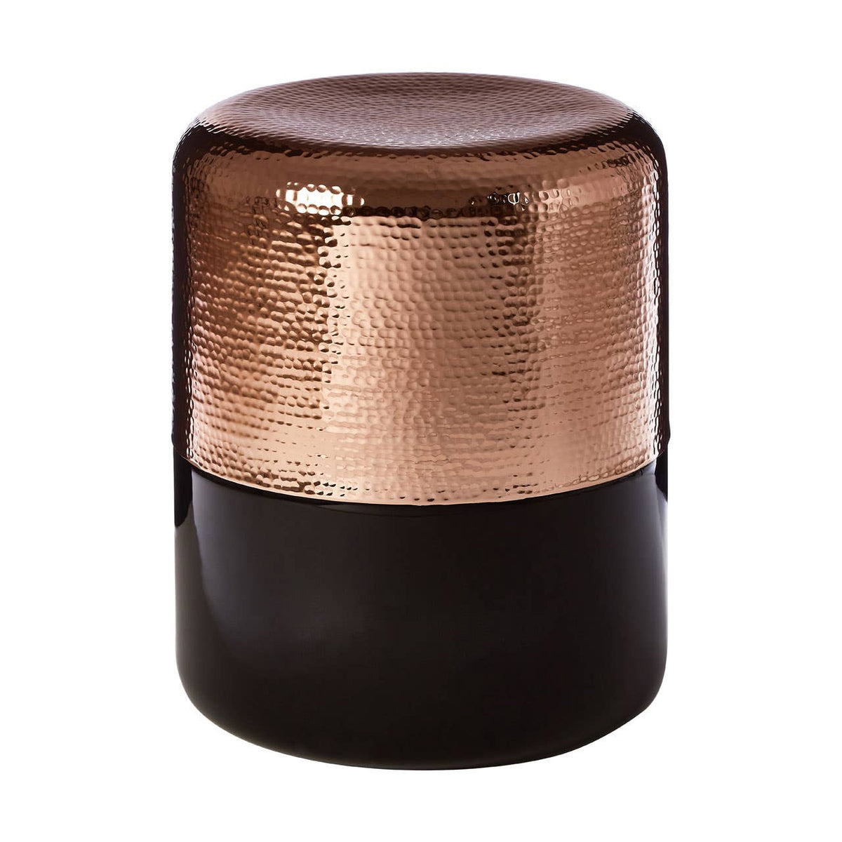 Margot Black Glass And Copper Side Table.