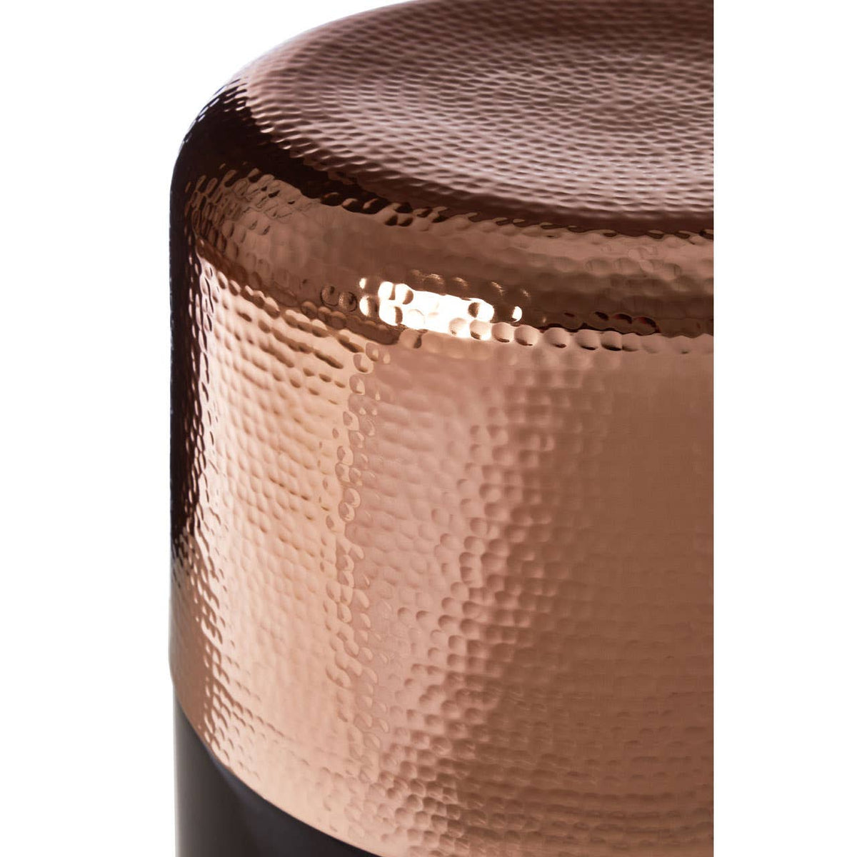 Margot Black Glass And Copper Side Table.