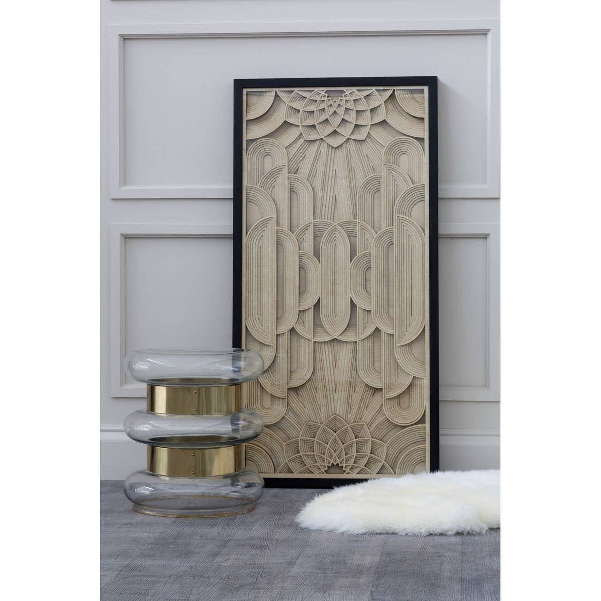 Noosa & Co. Living Margot Clear Glass and Gold Side Table House of Isabella UK