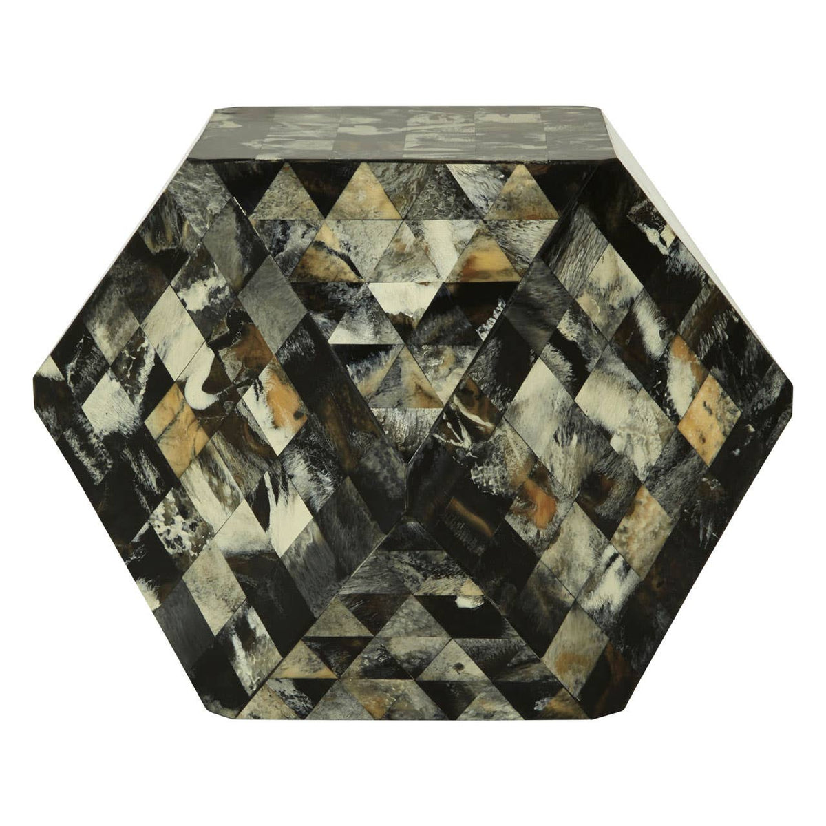 Marlox Antique Green Geometric Stool.
