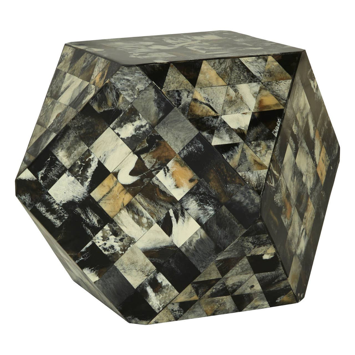 Marlox Antique Green Geometric Stool.