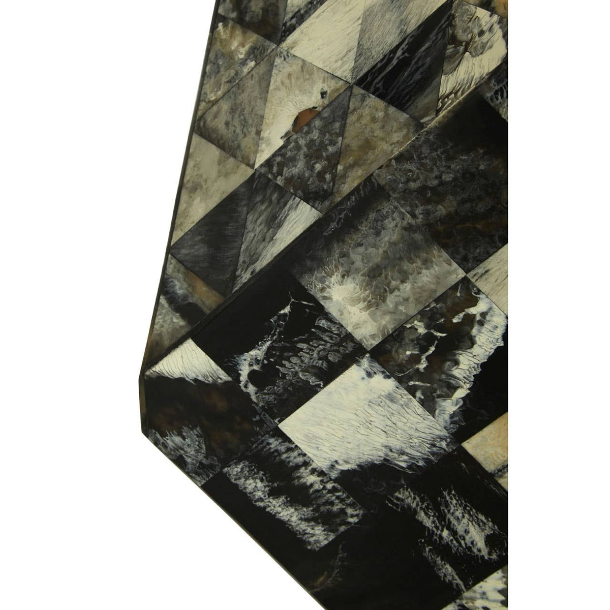 Marlox Antique Green Geometric Stool.