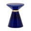 Martini Blue Glass / Gold Finish Side Table.