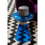 Martini Blue Glass / Gold Finish Side Table.