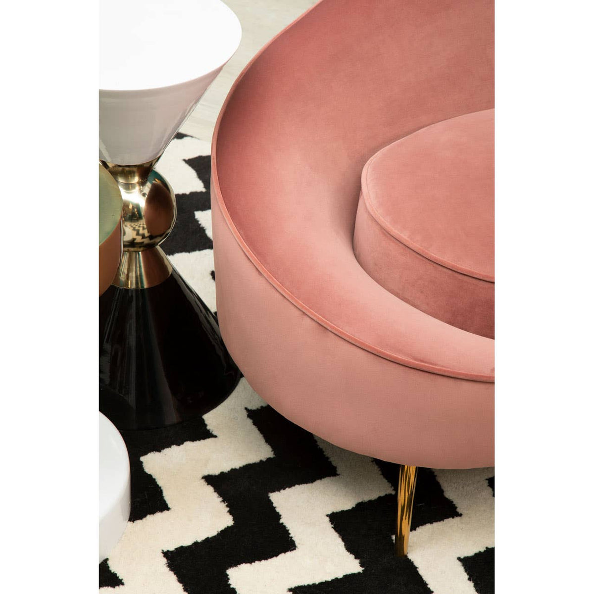 Martini Gold & Black Side Table.