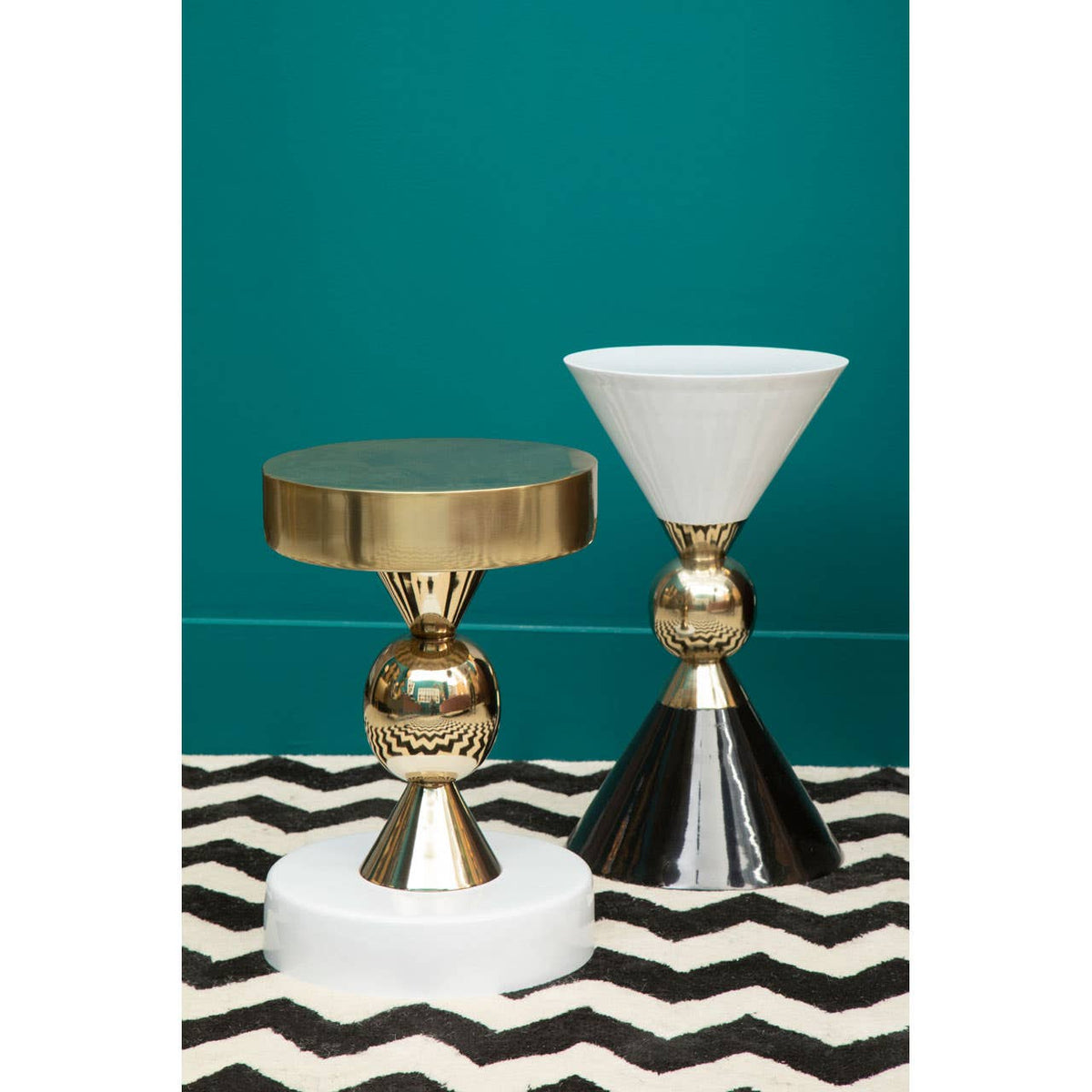 Martini Gold & Black Side Table.