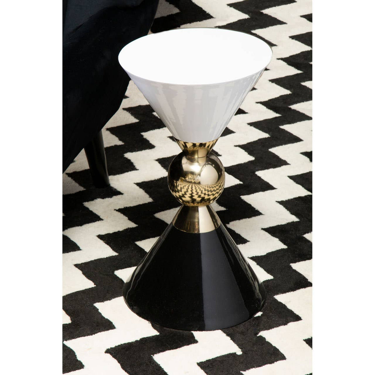 Martini Gold & Black Side Table.
