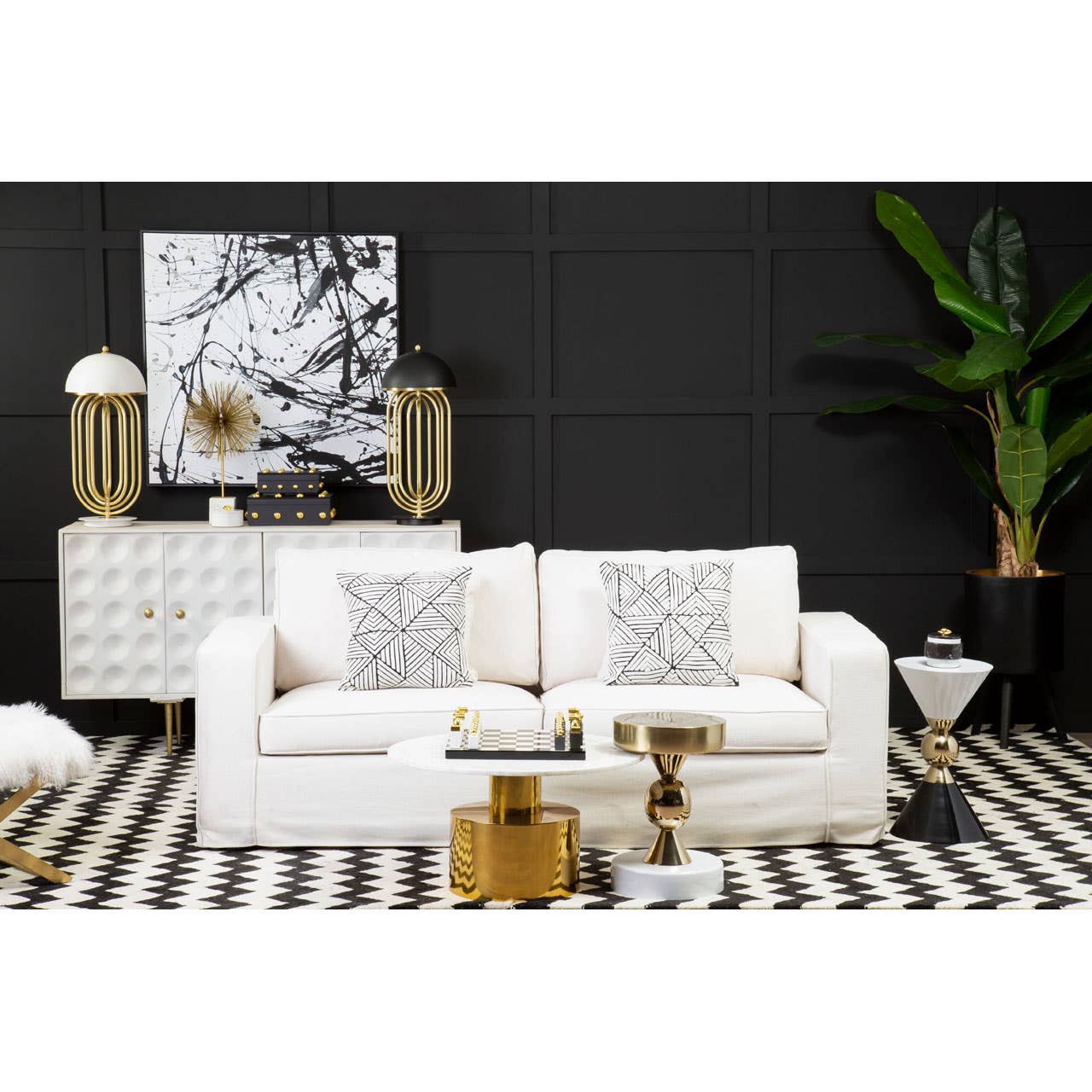 Noosa & Co. Living Martini Gold & Black Side Table House of Isabella UK