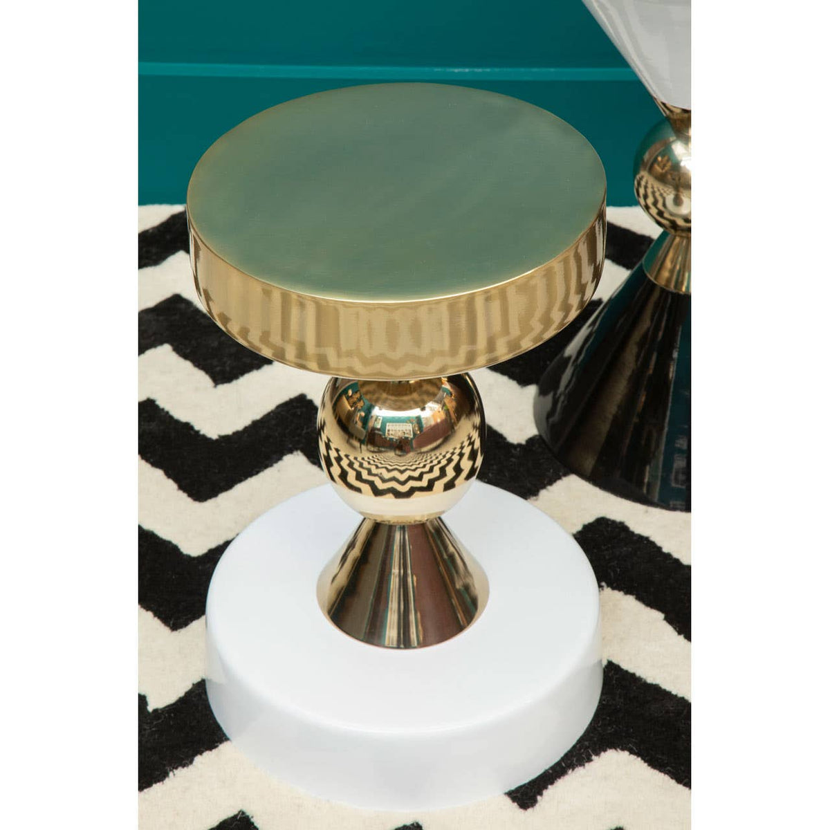Martini Gold & Ivory Side Table.