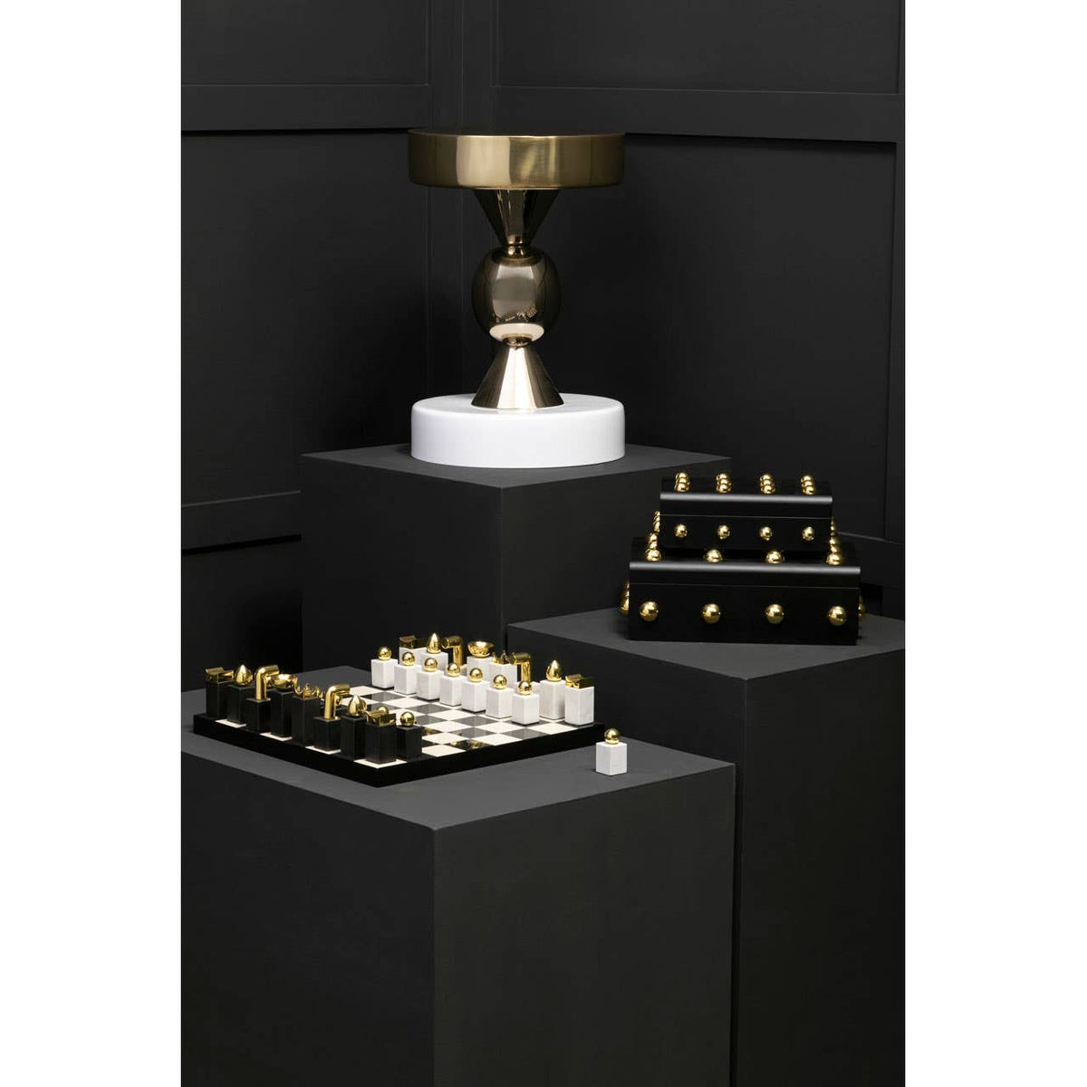 Martini Gold & Ivory Side Table.