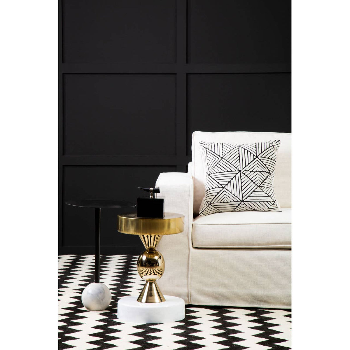 Martini Gold & Ivory Side Table.