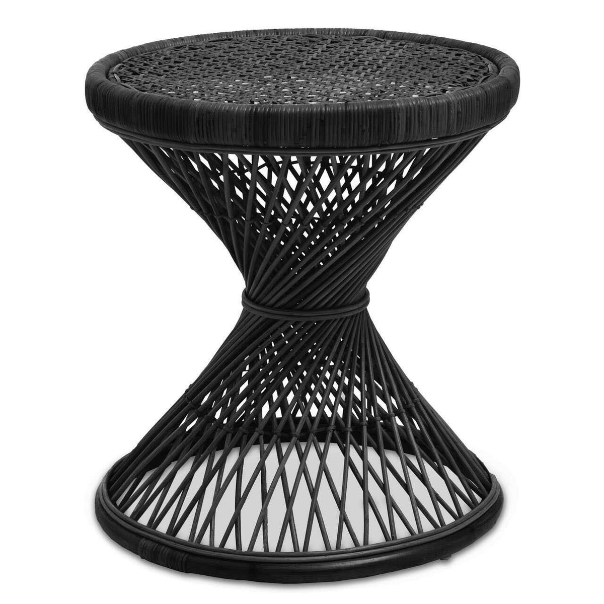 Mataram Black Finish Twisted Stool.