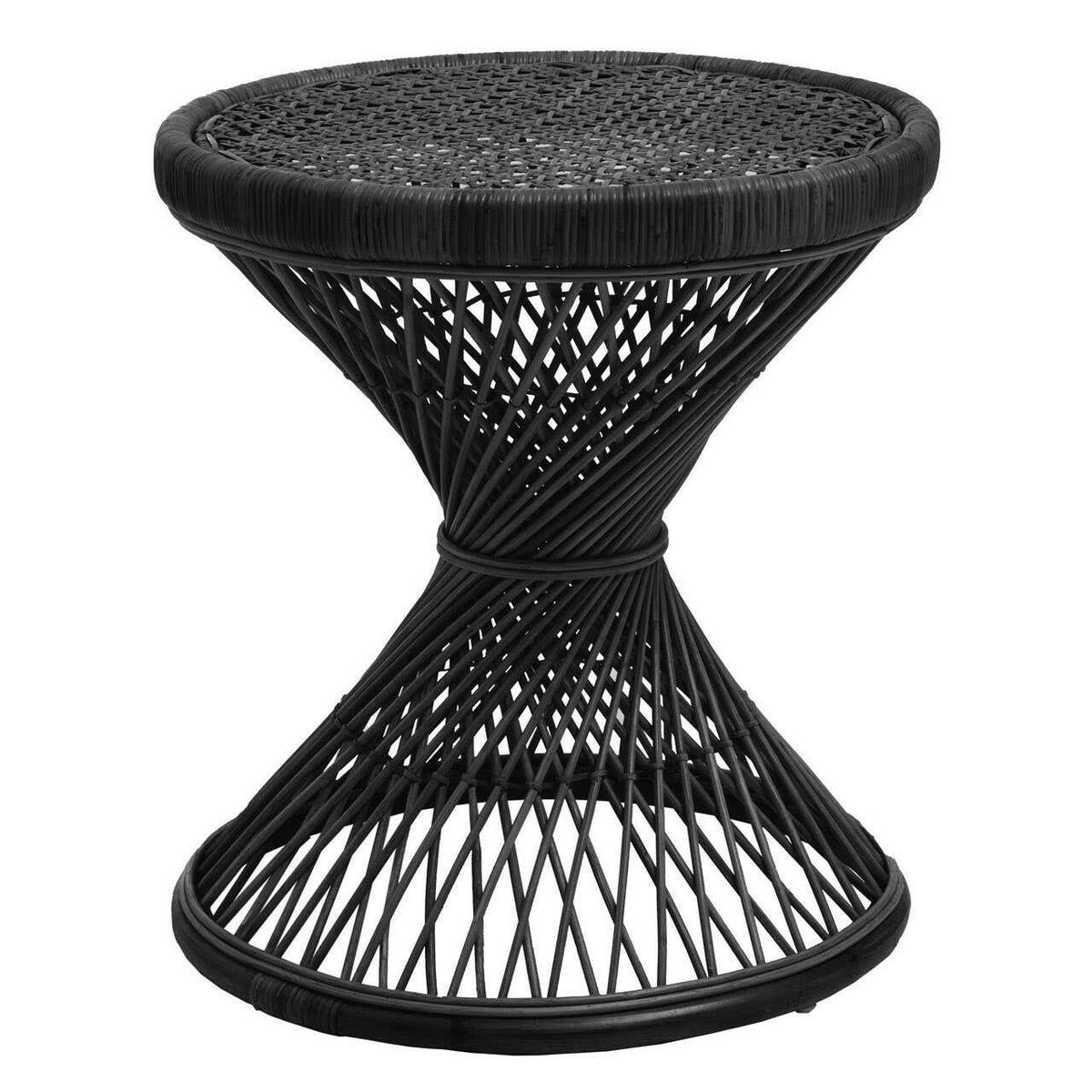 Mataram Black Finish Twisted Stool.