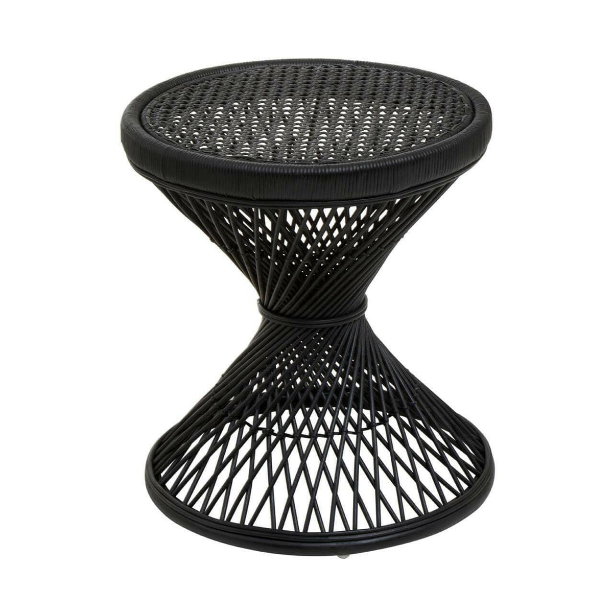 Mataram Black Finish Twisted Stool.