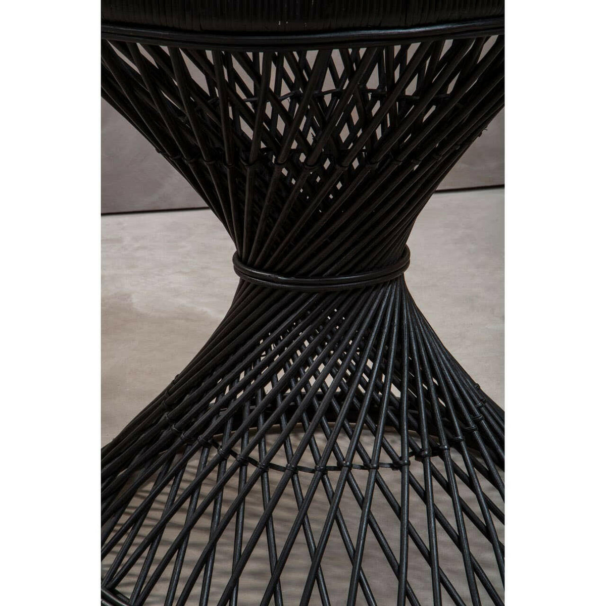 Mataram Black Finish Twisted Stool.