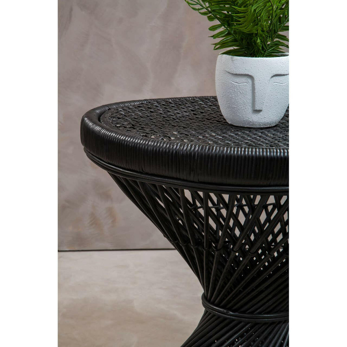 Mataram Black Finish Twisted Stool.