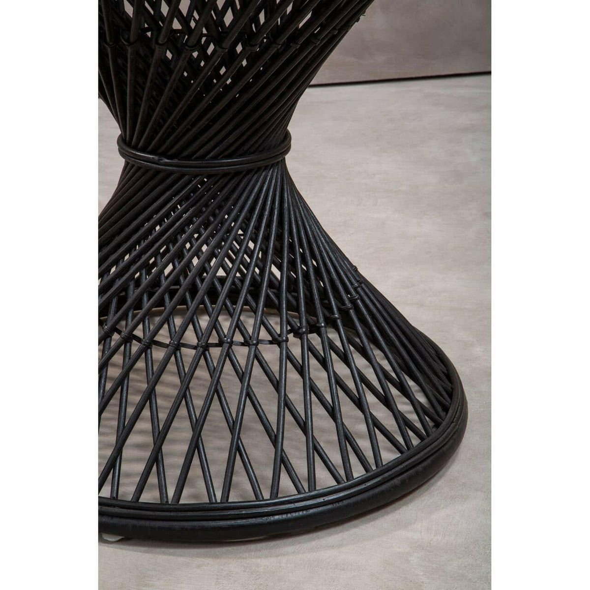 Mataram Black Finish Twisted Stool.