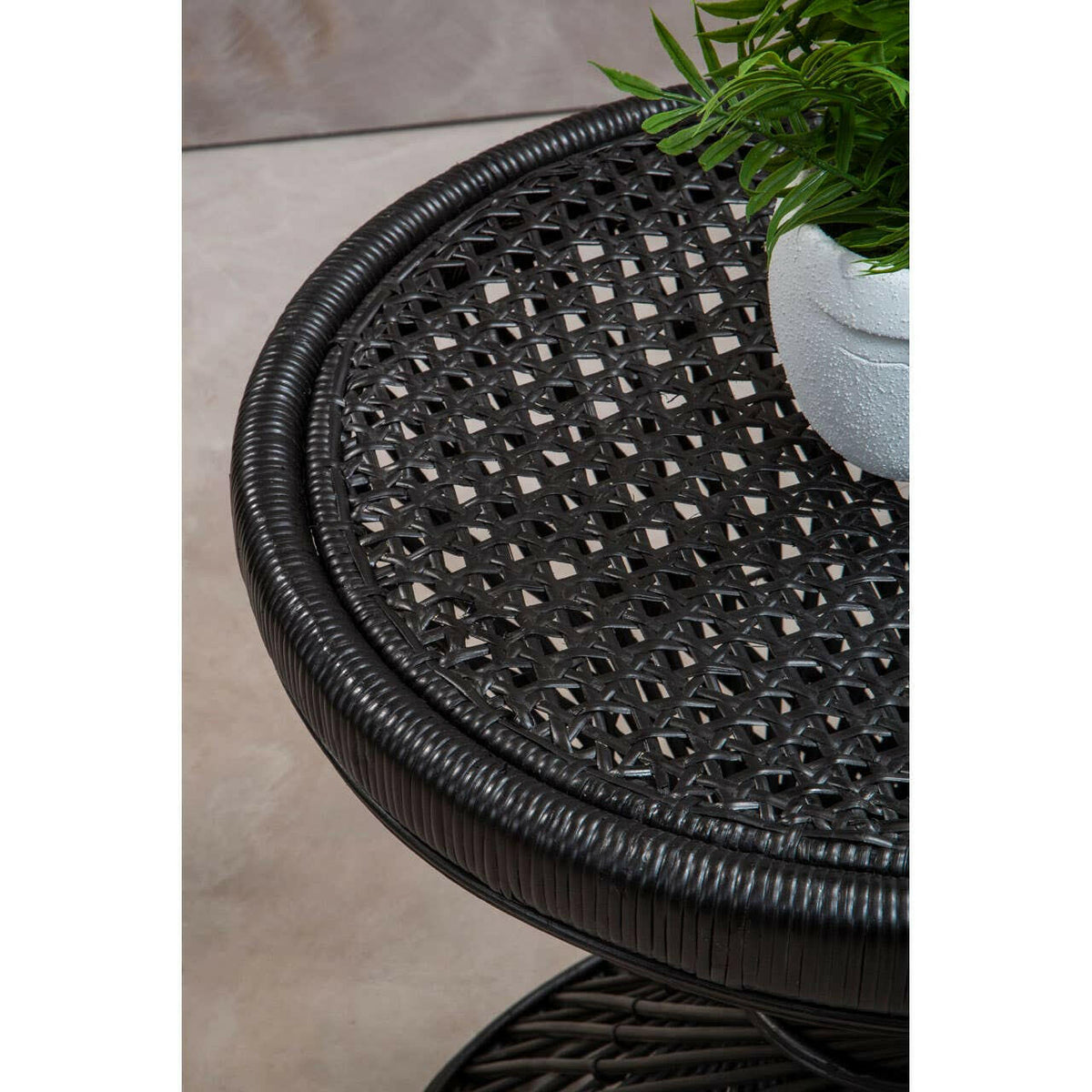 Mataram Black Finish Twisted Stool.