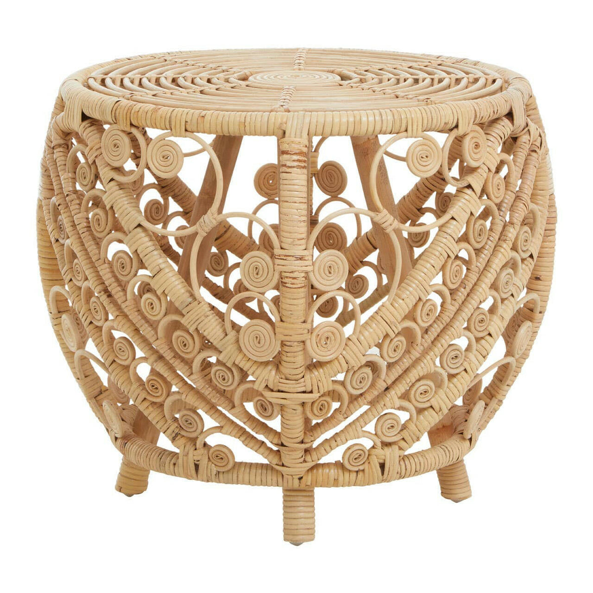 Mataram Large Natural Rattan Stool Or Table.
