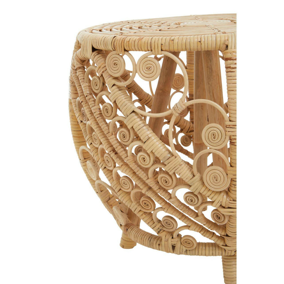 Mataram Large Natural Rattan Stool Or Table.