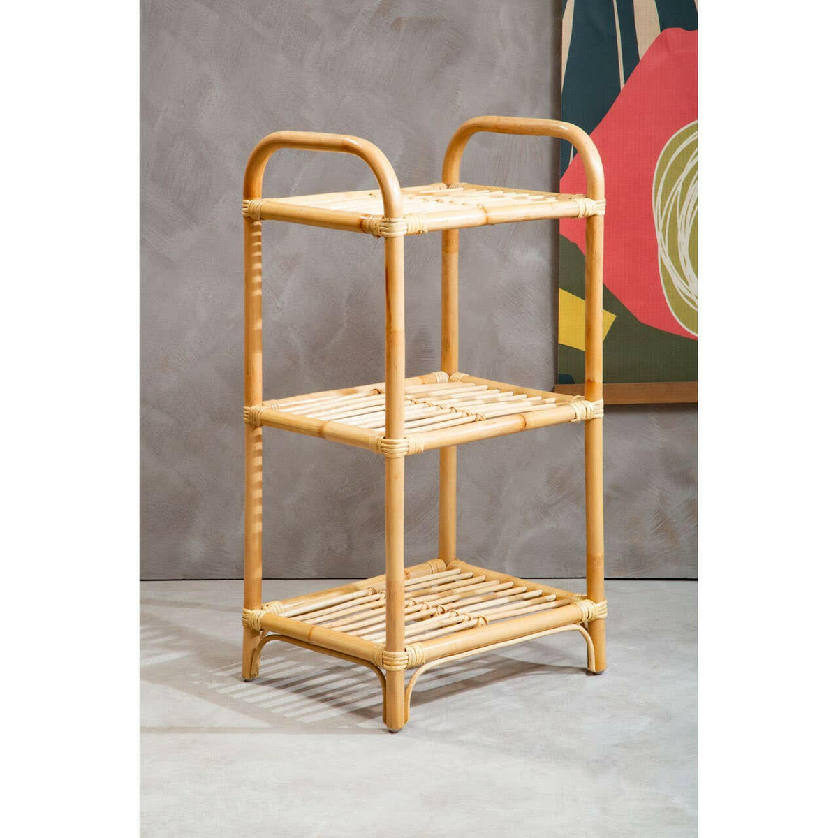Mataram Natural Rattan Shelf Unit.