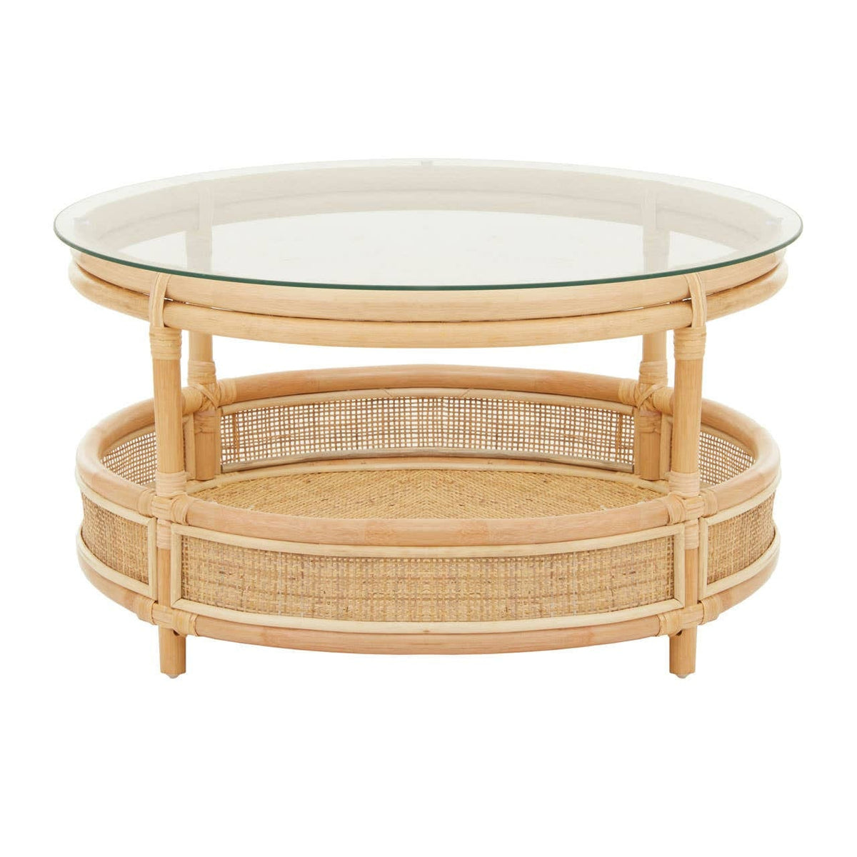Noosa & Co. Living Mataram Rattan Coffee Table With Glass Top House of Isabella UK
