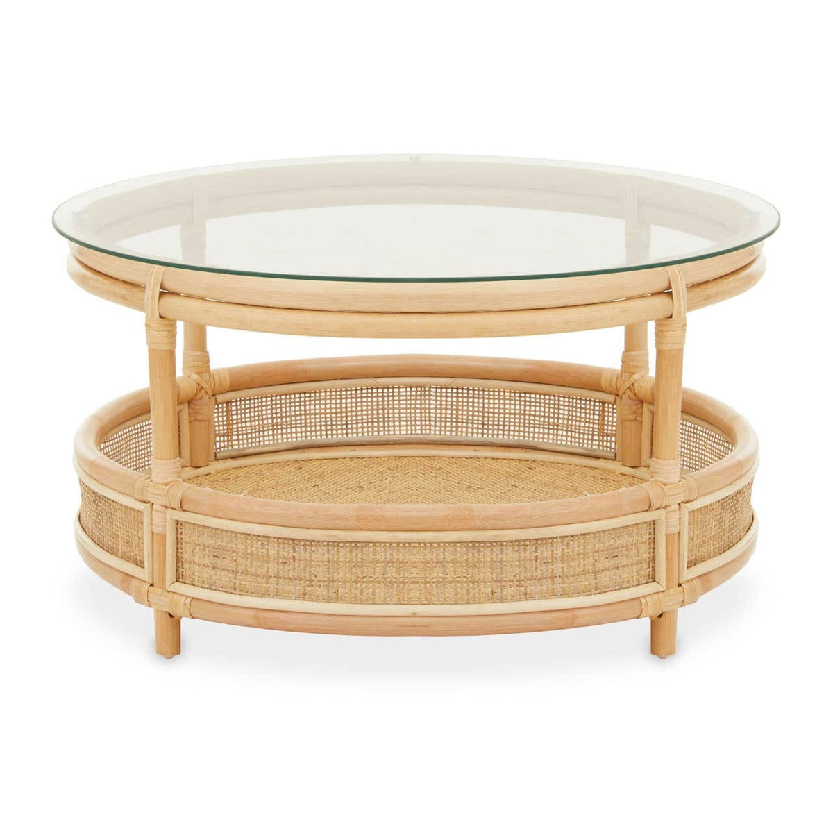 Noosa & Co. Living Mataram Rattan Coffee Table With Glass Top House of Isabella UK