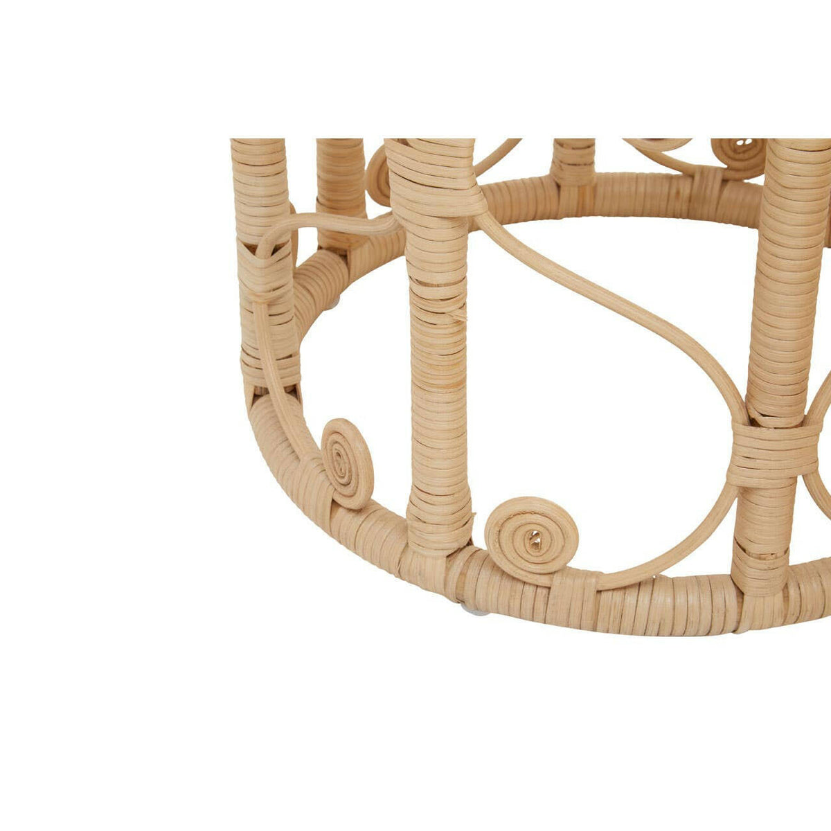 Mataram Set Of Two Natural Rattan Stools Or Tables.