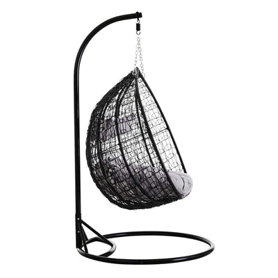 Noosa & Co. Living Messi Double Black Hanging Chair With Round Base House of Isabella UK