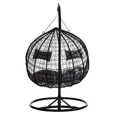 Noosa & Co. Living Messi Double Black Hanging Chair With Round Base House of Isabella UK