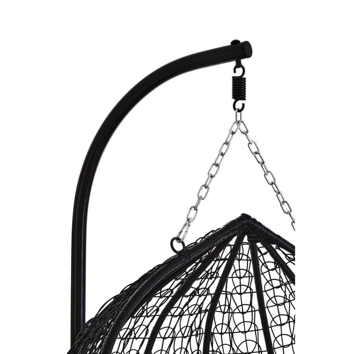 Noosa & Co. Living Messi Double Black Hanging Chair With Round Base House of Isabella UK