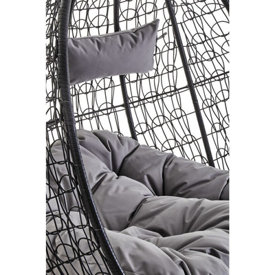 Noosa & Co. Living Messi Double Black Hanging Chair With Round Base House of Isabella UK