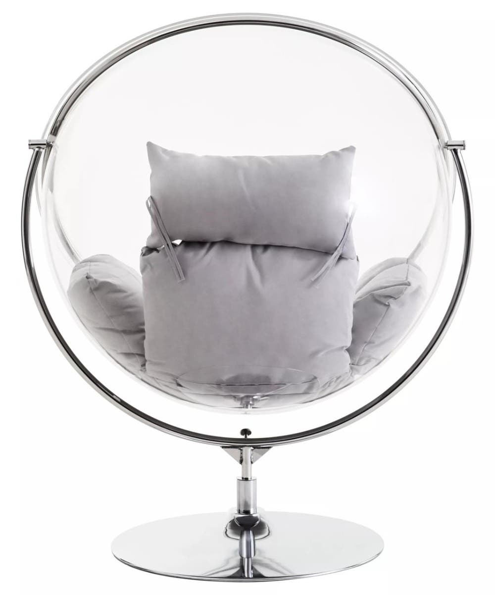 Messi Hanging Chair With Grey Cushions.