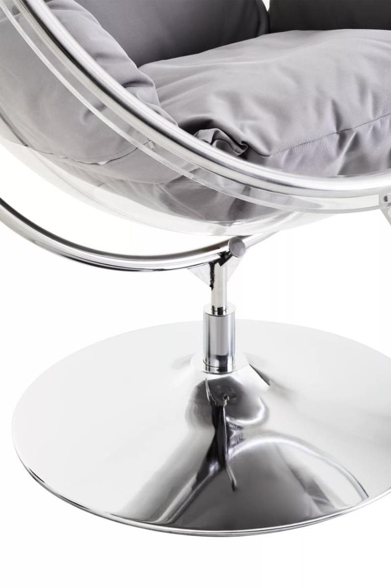 Messi Hanging Chair With Grey Cushions.