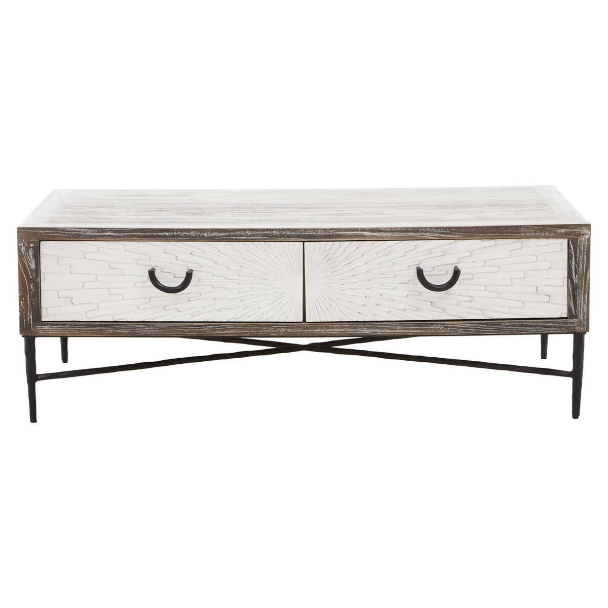 Noosa & Co. Living Milan 2 Drawer Recycled Elm Wood Coffee Table House of Isabella UK