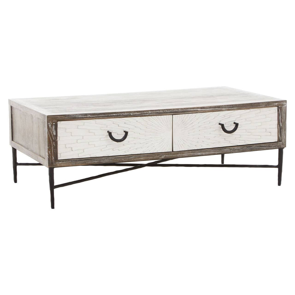 Noosa & Co. Living Milan 2 Drawer Recycled Elm Wood Coffee Table House of Isabella UK