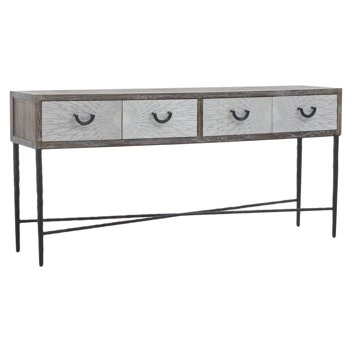 Noosa & Co. Living Milan Four Drawer Elm Wood Console Table House of Isabella UK