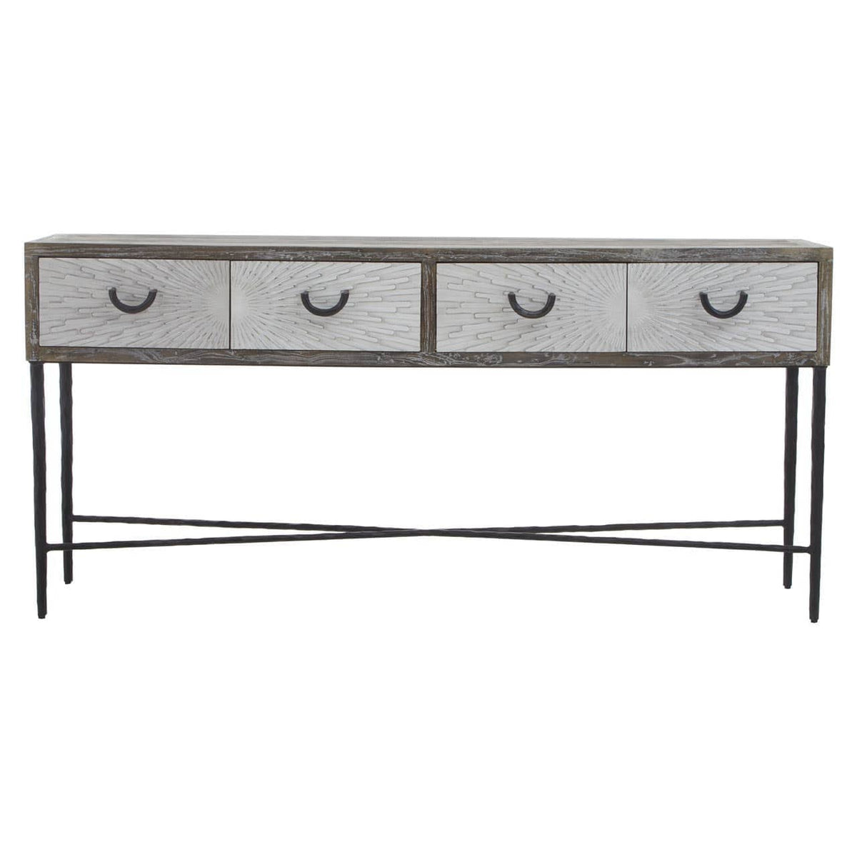 Noosa & Co. Living Milan Four Drawer Elm Wood Console Table House of Isabella UK