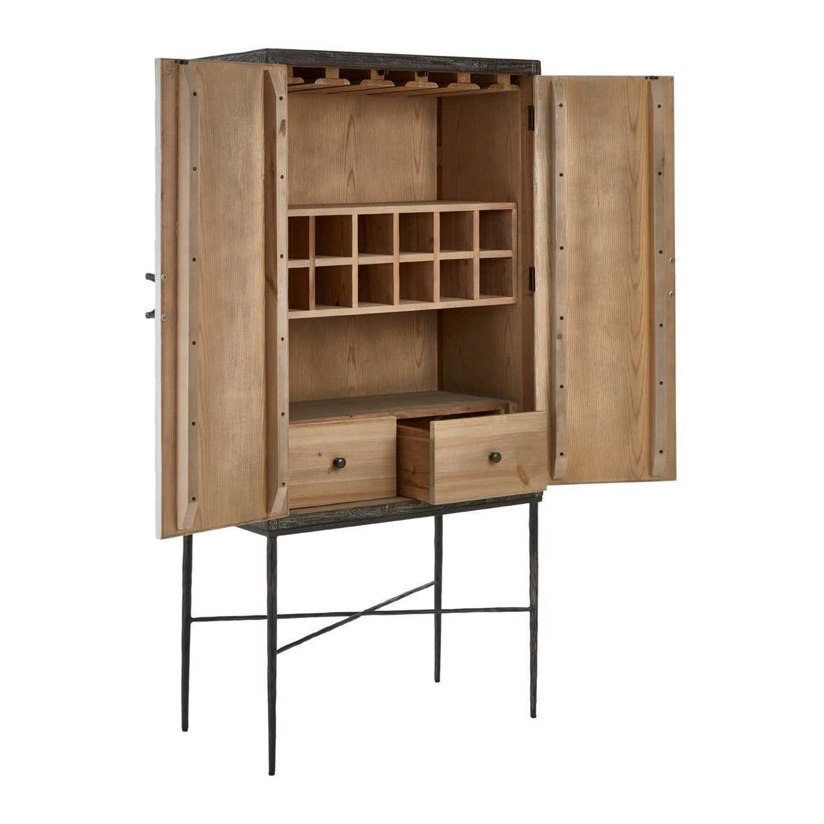 Noosa & Co. Living Milan Two Door Elm Wood Wine Cabinet House of Isabella UK