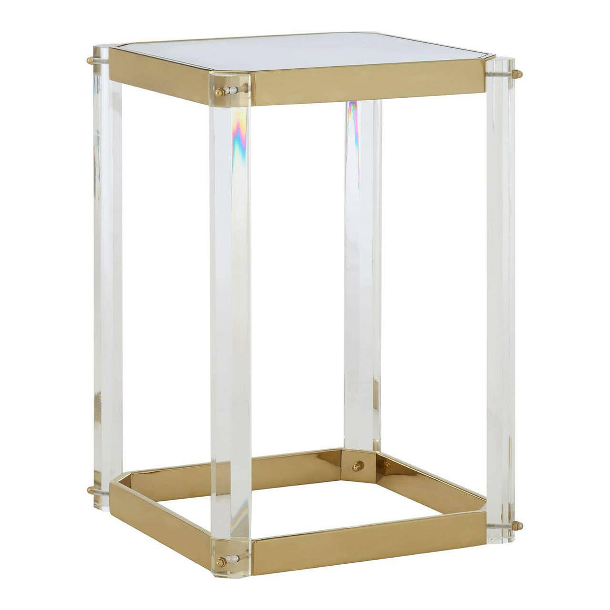 Miley Side Table With Mirrored Top.