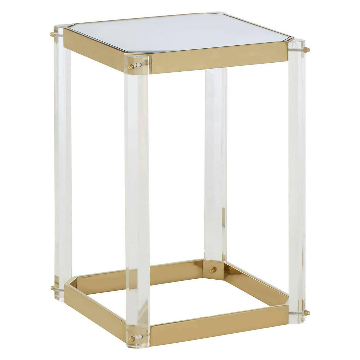Miley Side Table With Mirrored Top.
