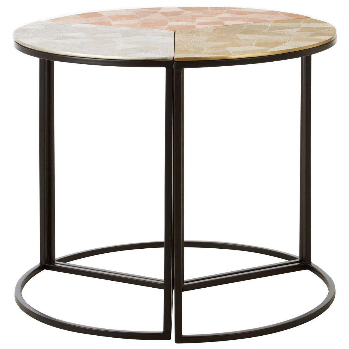 Mirano Set Of 3 Assorted Round Side Tables.