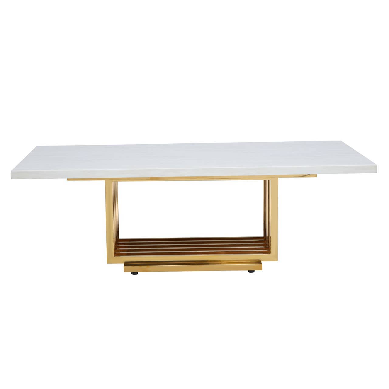 Noosa & Co. Living Moda Ivory White Marble Coffee Table With Gold Finished Frame House of Isabella UK