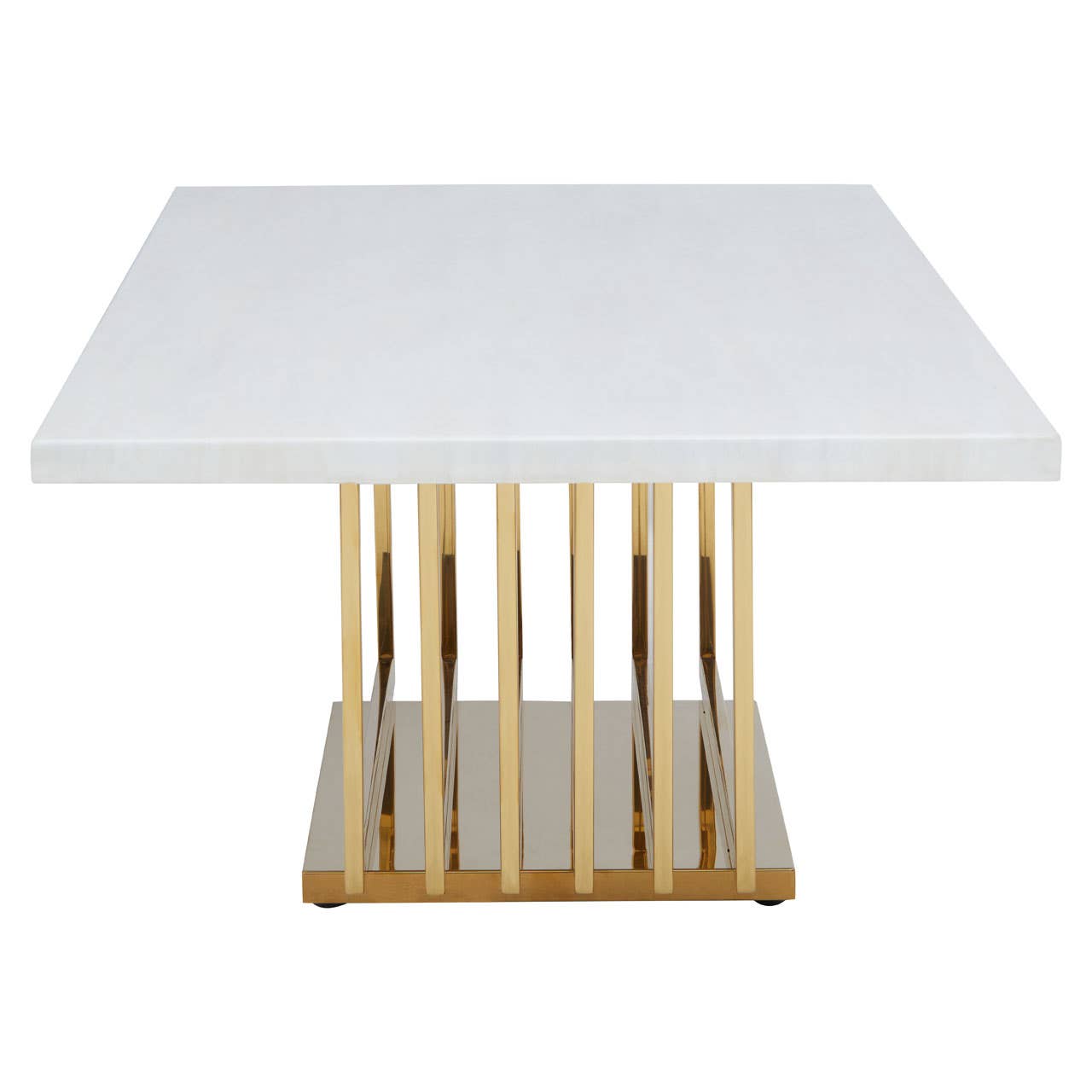 Noosa & Co. Living Moda Ivory White Marble Coffee Table With Gold Finished Frame House of Isabella UK